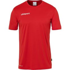 Koszulka Uhlsport Essential. Czerwone koszulki sportowe męskie Uhlsport, l, bez wzorów, z materiału, bez kołnierzyka, bez ramiączek, do piłki nożnej. Za 101.15 zł.