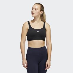 Adidas TLRD Move Training High-Support Bra. Czarne obuwie sportowe damskie Adidas, bez wzorów, na fitness i siłownię. Za 119.99 zł.