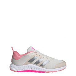 Buty treningowe Everyset. Białe obuwie sportowe damskie Adidas, bez wzorów, z materiału, na fitness i siłownię. W wyprzedaży za 322.50 zł.