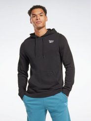 Reebok Bluza Identity Logo HA9273 Czarny Regular Fit. Czarne bluzy męskie Reebok, m, bez wzorów, z bawełny, bez kaptura. Za 99.99 zł.
