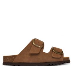 Klapki Scholl. Brązowe klapki damskie Scholl, bez wzorów, bez obcasa. Za 379.99 zł.