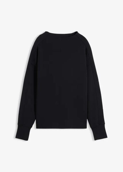 Bluza oversize z miękkiego materiału scuba. Zielone bluzy damskie bonprix, bez wzorów, bez kaptura. Za 102.99 zł.