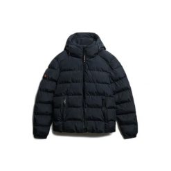 Kurtka puchowa Superdry Sports. Niebieskie kurtki męskie Superdry., m, bez wzorów, z materiału, klasyczne, z kapturem. Za 552.90 zł.