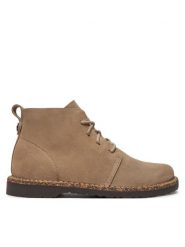 Birkenstock Trzewiki Uppsala Mid Leve 1028156 Beżowy. Brązowe botki damskie Birkenstock, ze skóry, bez obcasa, na płaskiej podeszwie, bez zapięcia. Za 659.99 zł.