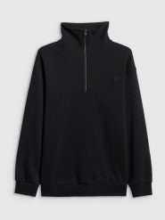 4F Bluza dresowa regular bez kaptura męska - czarna XL. Czarne bluzy męskie 4f, m, bez wzorów, z dresówki, bez kaptura. Za 199.99 zł.