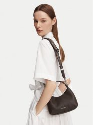 Calvin Klein Torebka LV04F3892G Brązowy ciemny. Brązowe torebki do ręki damskie Calvin Klein, bez wzorów, ze skóry, bez dodatków. Za 369.99 zł.