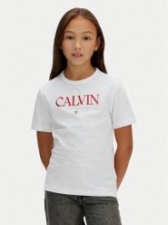 Calvin Klein Jeans T-Shirt IG0IG03060 Biały Regular Fit. Białe t-shirty i topy dla dziewczynek Calvin Klein Jeans, bez wzorów, z bawełny, bez ramiączek. Za 149.99 zł.