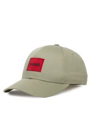 HUGO Czapka z daszkiem Men-X 50492745 Zielony jasny. Zielone rękawiczki męskie Hugo, bez wzorów, z bawełny. Za 199.99 zł.