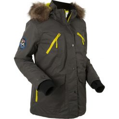 Kurtka funkcyjna outdoorowa bonprix szary łupkowy. Szare kurtki damskie bonprix, s, bez wzorów, z futra, bez kaptura. Za 239.99 zł.