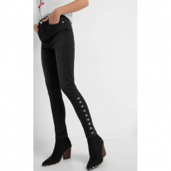 Jeansy skinny z guzikami. Czarne jeansy damskie Orsay. Za 99.99 zł.
