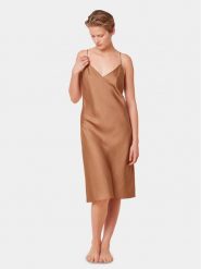 Triumph Koszula nocna Silky Sensuality 10218278 Brązowy. Brązowe koszule nocne damskie Triumph, bez wzorów, z satyny, bez ramiączek. Za 199.99 zł.