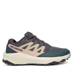 Trekkingi Salomon. Fioletowe obuwie sportowe damskie Salomon, bez wzorów, trekkingowe. Za 409.99 zł.