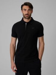 4F Koszulka polo regular męska - czarna XXL. Czarne koszulki polo męskie 4f, m, bez wzorów, z bawełny, klasyczne, bez ramiączek. W wyprzedaży za 69.99 zł.