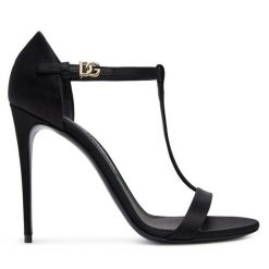 Sandały Dolce&Gabbana. Czarne sandały damskie Dolce&Gabbana, bez wzorów, bez obcasa, na szpilce, bez zapięcia. Za 3,419.00 zł.