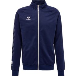 Zapinana na zamek bawełniana bluza dresowa Hummel Move Grid. Niebieskie kurtki sportowe męskie Hummel, bez wzorów, z bawełny, do piłki nożnej. Za 271.50 zł.