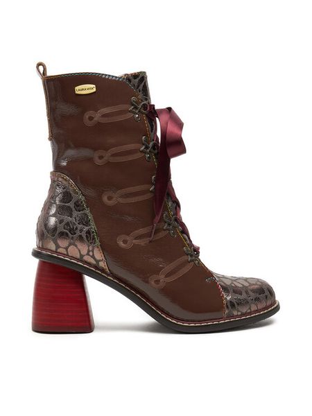 Laura Vita Botki Evcao 311 Brązowy. Brązowe botki damskie Laura Vita, ze skóry, bez obcasa, na słupku, bez zapięcia. Za 399.99 zł.