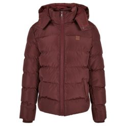 Kurtka Urban Classics hooded puffer-grandes tailles. Brązowe kurtki męskie Urban Classics, m, bez wzorów, z puchu, z kapturem. Za 359.00 zł.