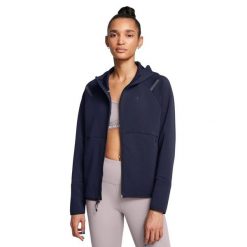 Damska kurtka wodoodporna zapinana na zamek z kapturem Under Armour. Czarne kurtki damskie Under Armour, m, bez wzorów, z bawełny, z kapturem. Za 344.51 zł.