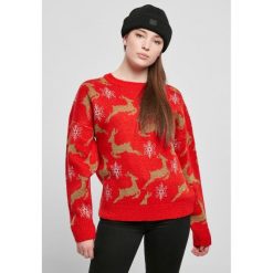 Bluza damska Urban Classics oversized christmaser. Czerwone bluzy damskie Urban Classics, na zimę, bez wzorów, bez kaptura. Za 206.00 zł.