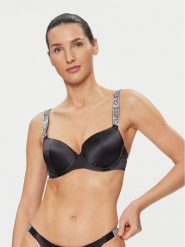 Guess Biustonosz z fiszbiną Naomi O4RC02 WEUY0 Czarny. Czarne biustonosze Guess, z aplikacjami, z syntetyku. Za 459.99 zł.