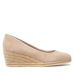Espadryle Tamaris. Brązowe espadryle damskie Tamaris, bez wzorów, bez obcasa, bez zapięcia. Za 209.99 zł.