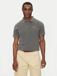 Guess Polo F5GP00 K9WF1 Szary Regular Fit. Szare koszulki polo męskie Guess, m, z aplikacjami, z bawełny, bez ramiączek. Za 159.99 zł.