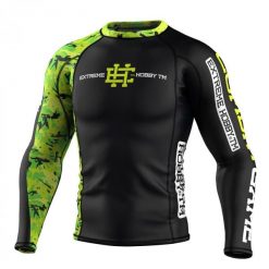 Koszulka sportowa męska Rashguard do MMA EXTREME HOBBY NEO WARRIOR. Zielone koszulki sportowe męskie EXTREME HOBBY, m, bez wzorów, z bawełny, bez kołnierzyka, bez ramiączek, na fitness i siłownię. Za 209.00 zł.