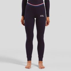 Spodnie termoaktywne damskie ODLO Active Warm Originals Stripes Bl Bottom Long. Niebieskie spodnie materiałowe damskie Odlo, s, bez wzorów, z materiału. Za 239.99 zł.