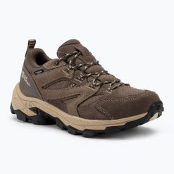 Buty trekkingowe damskie Jack Wolfskin Vojo Tour Texapore Low. Brązowe obuwie sportowe damskie Jack Wolfskin, bez wzorów, trekkingowe. W wyprzedaży za 561.70 zł.