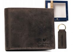 Zestaw prezentowy męski Peterson PTN SET-M-1549-CHM brązowy. Brązowe portfele męskie Peterson, bez wzorów, ze skóry. Za 80.00 zł.