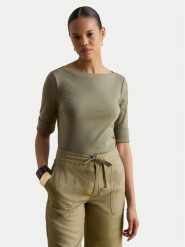LAUREN RALPH LAUREN Bluzka Judy 200654963204 Zielony Slim Fit. Zielone bluzki damskie Lauren Ralph Lauren, s, bez wzorów, z bawełny, bez kołnierzyka, bez ramiączek. Za 234.99 zł.
