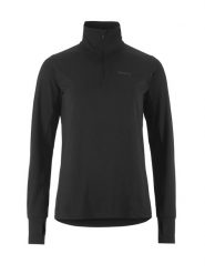 Craft Flow HZ LS W – damska koszulka z długim rękawem i półzamkiem, ciepły. Czarne koszulki sportowe damskie Craft, xs, bez wzorów, z elastanu, bez kołnierzyka, bez ramiączek, na golfa. Za 260.50 zł.