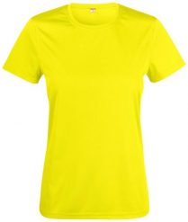 Clique Basic Active-T Women koszulka z przędzy poliestrowej – visibility yellow. Żółte t-shirty damskie CLIQUE, m, bez wzorów, z dzianiny, bez kołnierzyka. Za 100.90 zł.