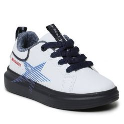 Sneakersy Primigi. Białe trampki i tenisówki chłopięce Primigi, bez wzorów, bez zapięcia. Za 119.99 zł.