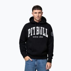 Bluza męska Pitbull Norton Hooded. Czarne bluzy sportowe męskie PITBULL, l, bez wzorów, z bawełny, bez kaptura, na fitness i siłownię. Za 209.99 zł.