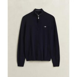 Sweter rozpinany do połowy Gant Superfine. Niebieskie kardigany męskie GANT, xl, bez wzorów, z dzianiny. Za 477.50 zł.