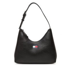 Torebka Tommy Jeans. Czarne torebki do ręki damskie Tommy Jeans, bez wzorów, z jeansu, klasyczne, bez dodatków. Za 329.99 zł.