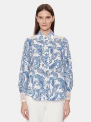 Nissa Koszula C14909 Niebieski Regular Fit. Niebieskie bluzki damskie Nissa, bez wzorów, z bawełny, bez kołnierzyka, bez ramiączek. Za 589.99 zł.
