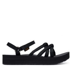 Sandały Teva. Czarne sandały damskie Teva, bez wzorów, bez obcasa, na płaskiej podeszwie, bez zapięcia. Za 319.99 zł.