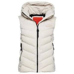 Damska kurtka bez rękawów z mikrofibry z kapturem Superdry. Brązowe kurtki damskie Superdry., bez wzorów, z mikrofibry, z kapturem. Za 480.70 zł.