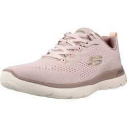 Buty SKECHERS 150754S ARCH FIT SUMMITS DAILY FLOW Rose. Czerwone obuwie sportowe damskie Skechers, bez wzorów, z tkaniny, na fitness i siłownię. Za 302.99 zł.