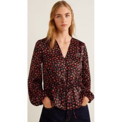 Mango - Bluzka Camelio. Brązowe bluzki damskie Mango, z materiału, casualowe, z krótkim rękawem. Za 139.90 zł.