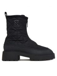 Calvin Klein Botki Chunky Zip Boot Mat Mix Aop Em HW0HW03205 Brązowy ciemny. Brązowe botki damskie Calvin Klein, z materiału, bez obcasa, na płaskiej podeszwie, bez zapięcia. Za 749.99 zł.