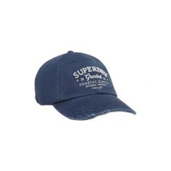 Damska czapka z daszkiem Superdry Vintage Applique. Niebieskie czapki i kapelusze damskie Superdry., z aplikacjami, klasyczne. Za 136.80 zł.
