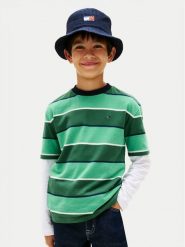 Tommy Hilfiger T-Shirt KB0KB10298 Zielony Regular Fit. Zielone t-shirty dla chłopców Tommy Hilfiger, bez wzorów, z bawełny, bez ramiączek. Za 149.99 zł.