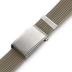 Pasek parciany PAOLO PERUZZI PW-19-115 khaki. Brązowe paski damskie Paolo Peruzzi, bez wzorów, z materiału. Za 33.25 zł.