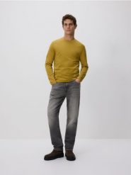 Longsleeve z merceryzowanej bawełny - jasny zielony. Zielone bluzki z długim rękawem męskie Reserved, l, bez wzorów, z bawełny, bez kołnierzyka. Za 119.99 zł.