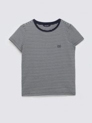 Koszulka damska w paski z haftem granatowa Zenaisa 403. Niebieskie t-shirty damskie Big Star, l, bez wzorów, z dzianiny, klasyczne, bez kołnierzyka. Za 99.99 zł.