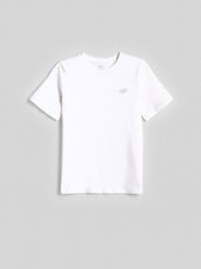 4F T-shirt regular gładki chłopięcy - biały 158 (12-13 lat). Białe t-shirty dla chłopców 4f, bez wzorów, z bawełny, bez ramiączek. Za 29.99 zł.