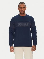 Guess Bluza Z5GQ09 K6ZS1 Granatowy Regular Fit. Niebieskie bluzy męskie Guess, m, z aplikacjami, z bawełny, bez kaptura. Za 199.99 zł.